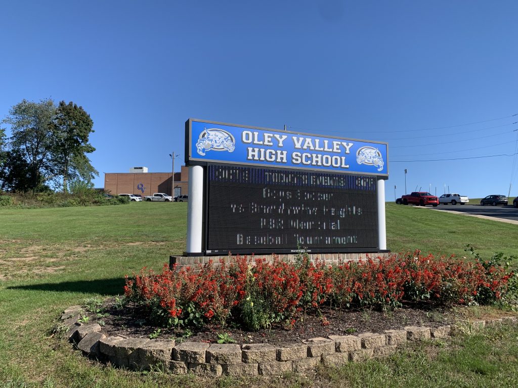 Sign outside Oley Valley High School