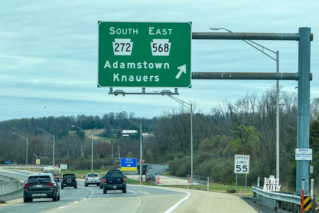 Sign St Rt 222 Pavement preservation project to begin on Route 222 in Lancaster County