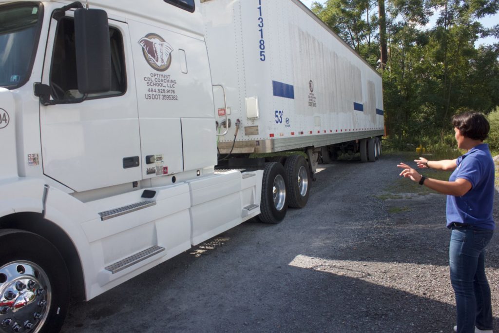 Jenny Lozada, a trainer at Optimist CDL Coaching School in Wernersville, talks about teaching truck drivers.