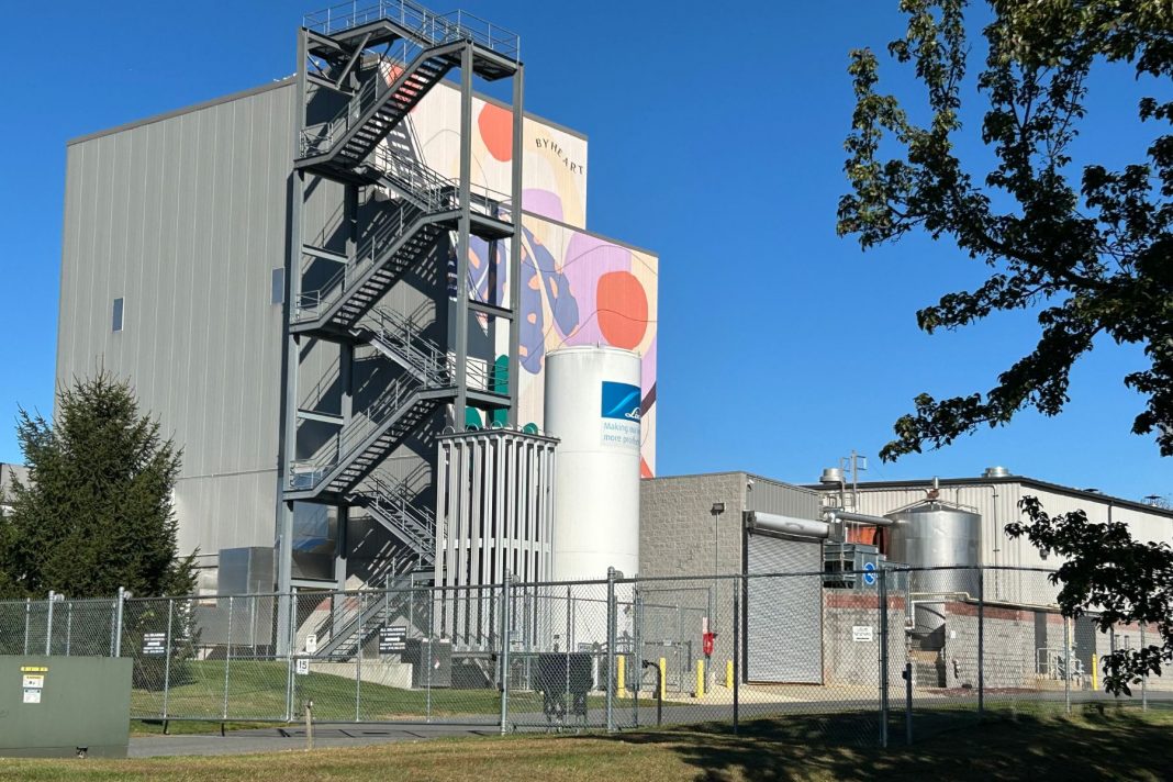 Spotlight PA ByHeart baby formula factory in Exeter Township in October 2025.