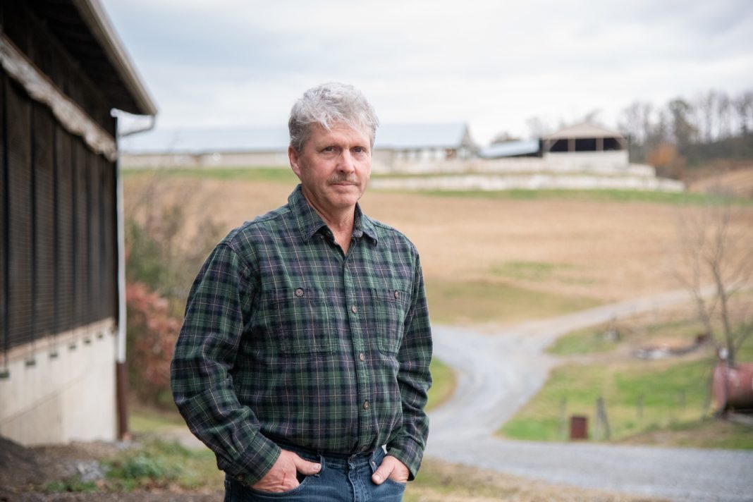 John Schueller stands beside his Tulpehocken Township barn in October 2025.