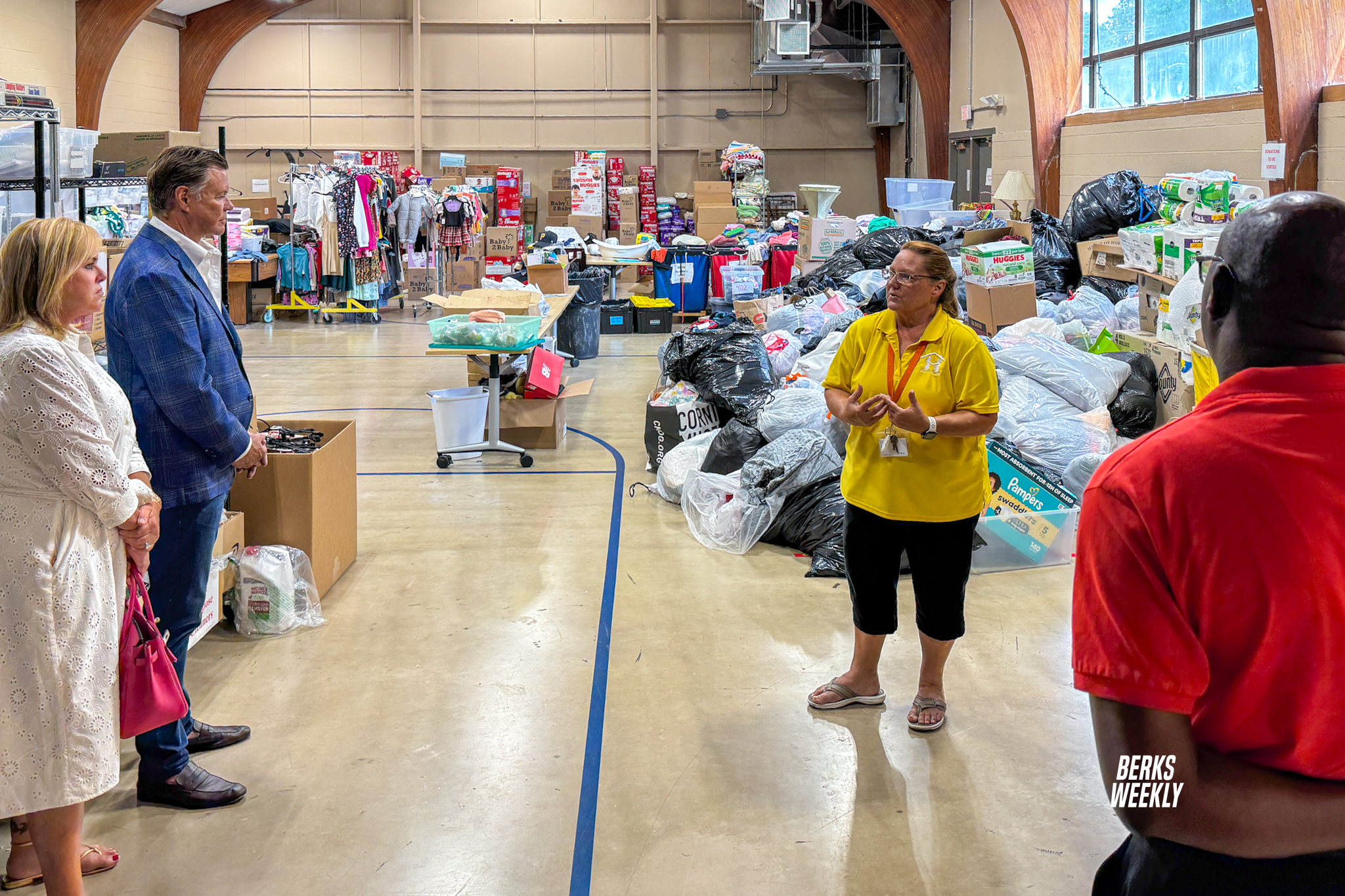 Christine Folk, Executive Director of Mary’s Shelter gives a tour of facility.
