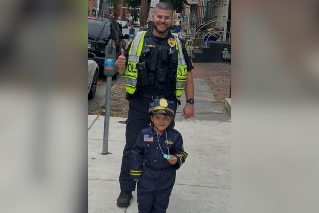SGT James Yeasted with a young cadet.