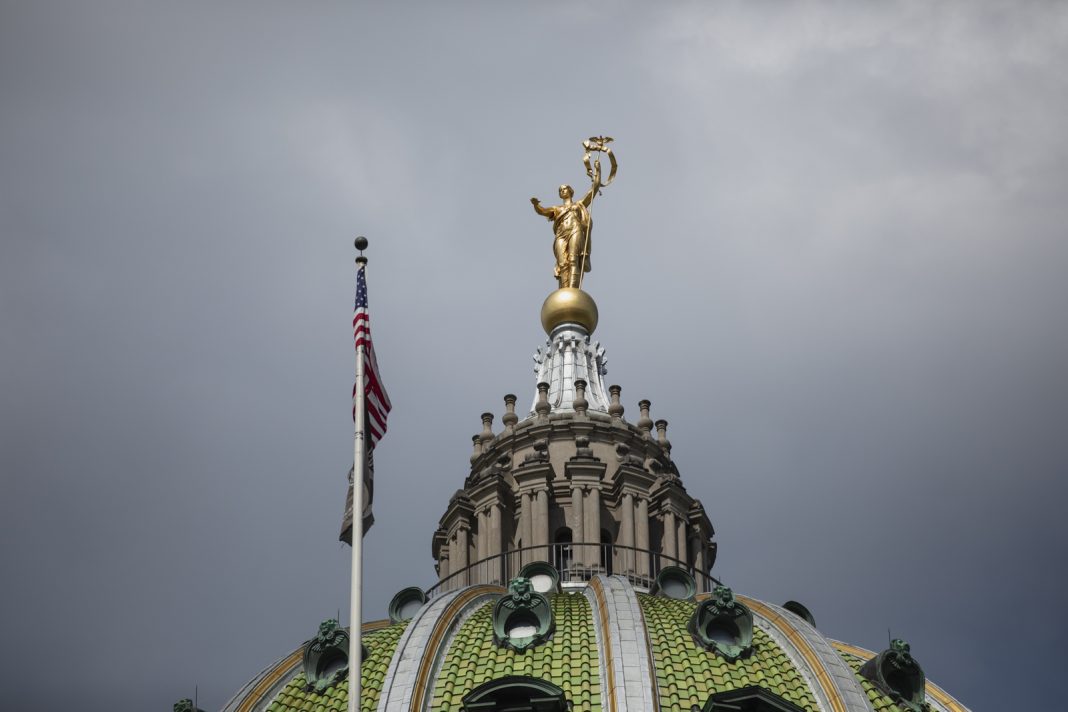 The dome of the Pennsylvania Capitol in Harrisburg.