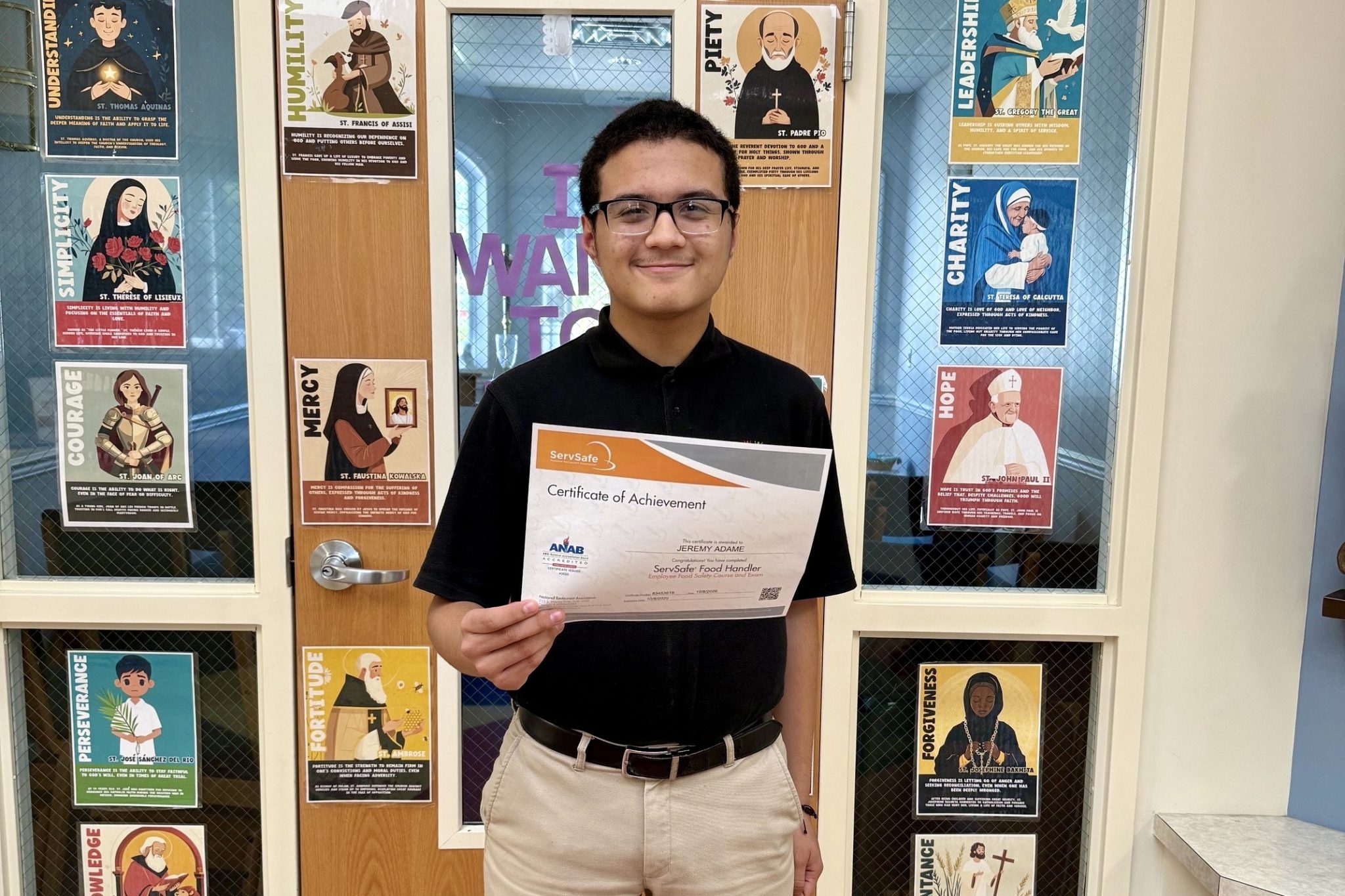 John Paul II Center student earns food safety certification ahead of ...